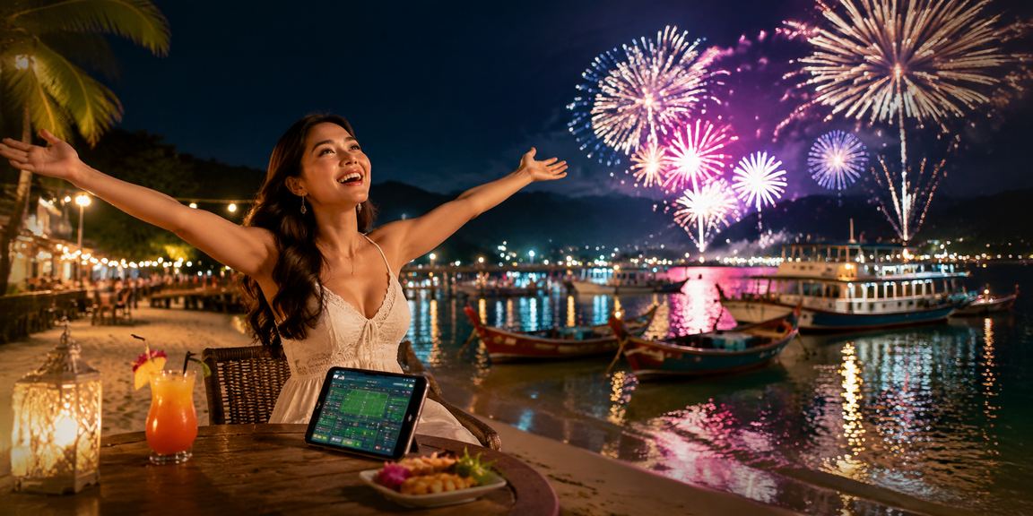 Pengguna Malaysia mengakses kasino dalam talian dari telefon di Langkawi